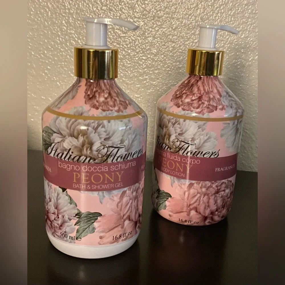 RUDY Profumi Italian Flowers Peony Bath & Body Set | Shower Gel & Lotion